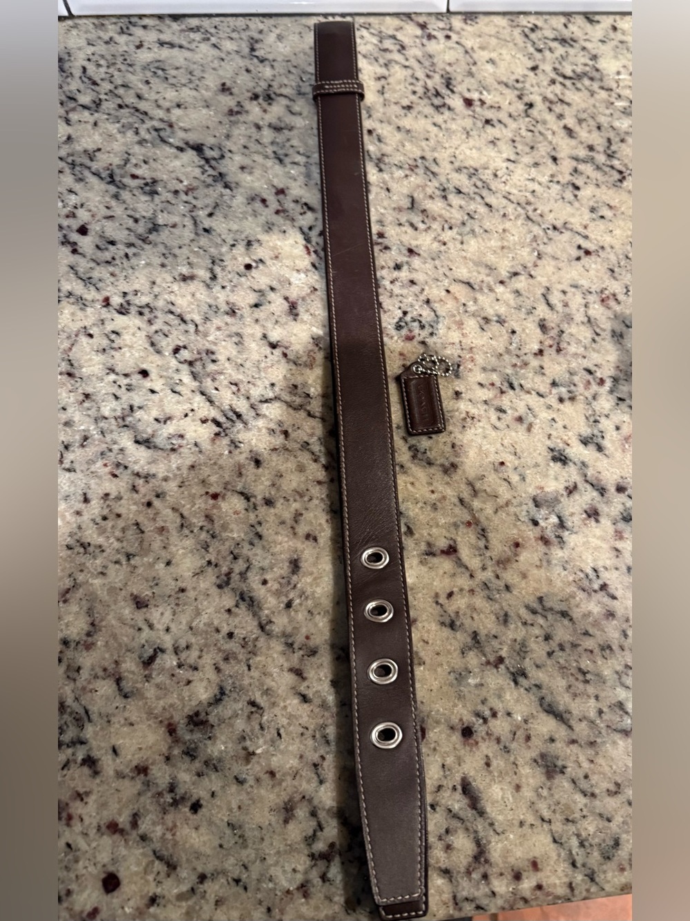 Coach Brown Leather Replacement Strap With Matching Hang Tag For Purse - Picture 2 of 4